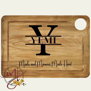 Meals and Memories Made Here Personalized Cutting Board