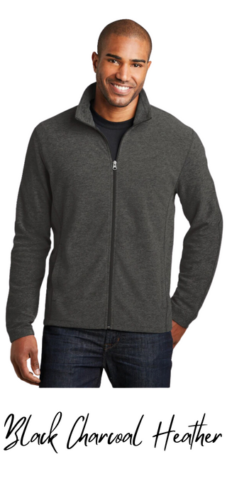 Embroidered Jacket - Heather Microfleece Full-Zip Jacket