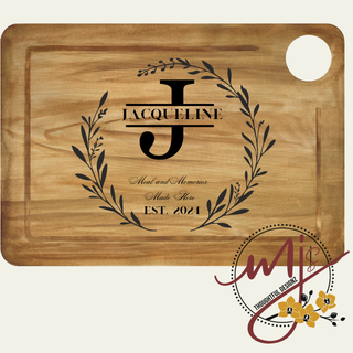 Floral 4 Personalized Cutting Board