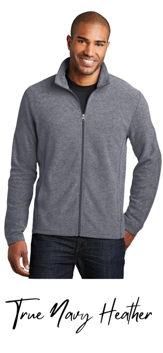 Embroidered Jacket - Heather Microfleece Full-Zip Jacket