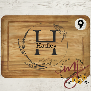 Floral 2 Personalized Cutting Board