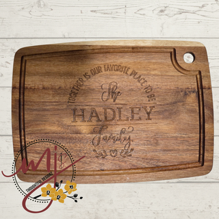 Together is Our Favorite Place to Be Personalized Cutting Board